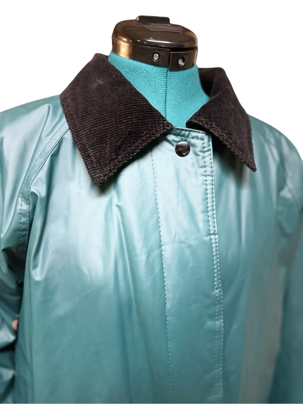 Vintage Misty Harbor Green Plaid Women’s Size M Flannel Lined Rain Coat - Picture 4 of 12